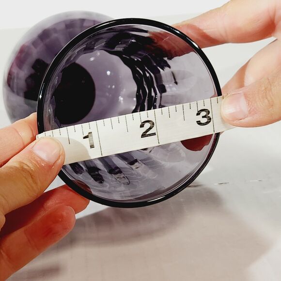 Indiana Glass Flower Vase Plum Swirl Purple Amethyst 6.5in Vtg USA Round #31508 - Picture 5 of 6